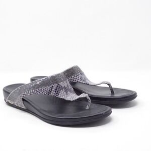 FitFlop Banda Crystal Snake Thong Sandals Flip Flops Rhinestone Embellished 7